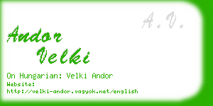 andor velki business card